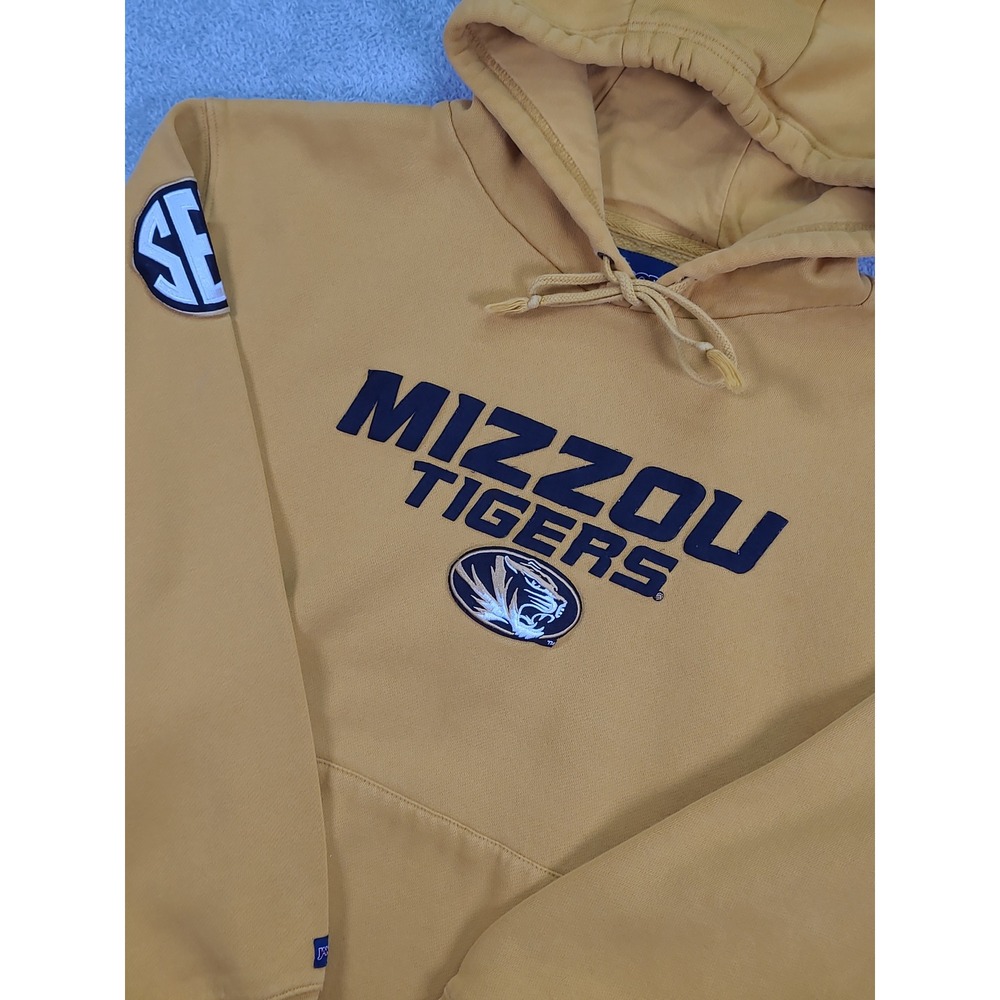 JanSport Mizzou Tigers SEC Hoodie Mens Medium Gold Missouri Pullover Sweatshirt